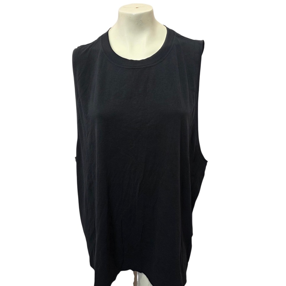 Lululemon Black Sleeveless Muscle Tank Top Womens Size 18 Relaxed Athleisure